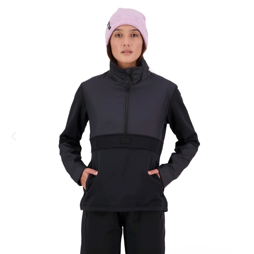 Mons Royale Women’s Decade MerinoFleece Pullover, Black, Size Medium- NWT